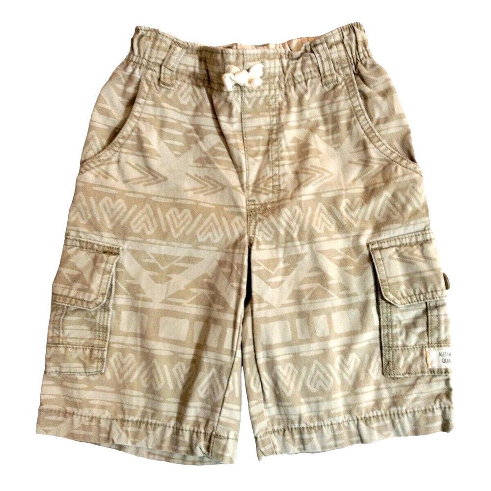 Carter's Boys Size 6 Cargo Shorts Tan Drawstring Elastic Waist Pockets Long